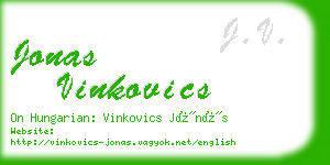 jonas vinkovics business card